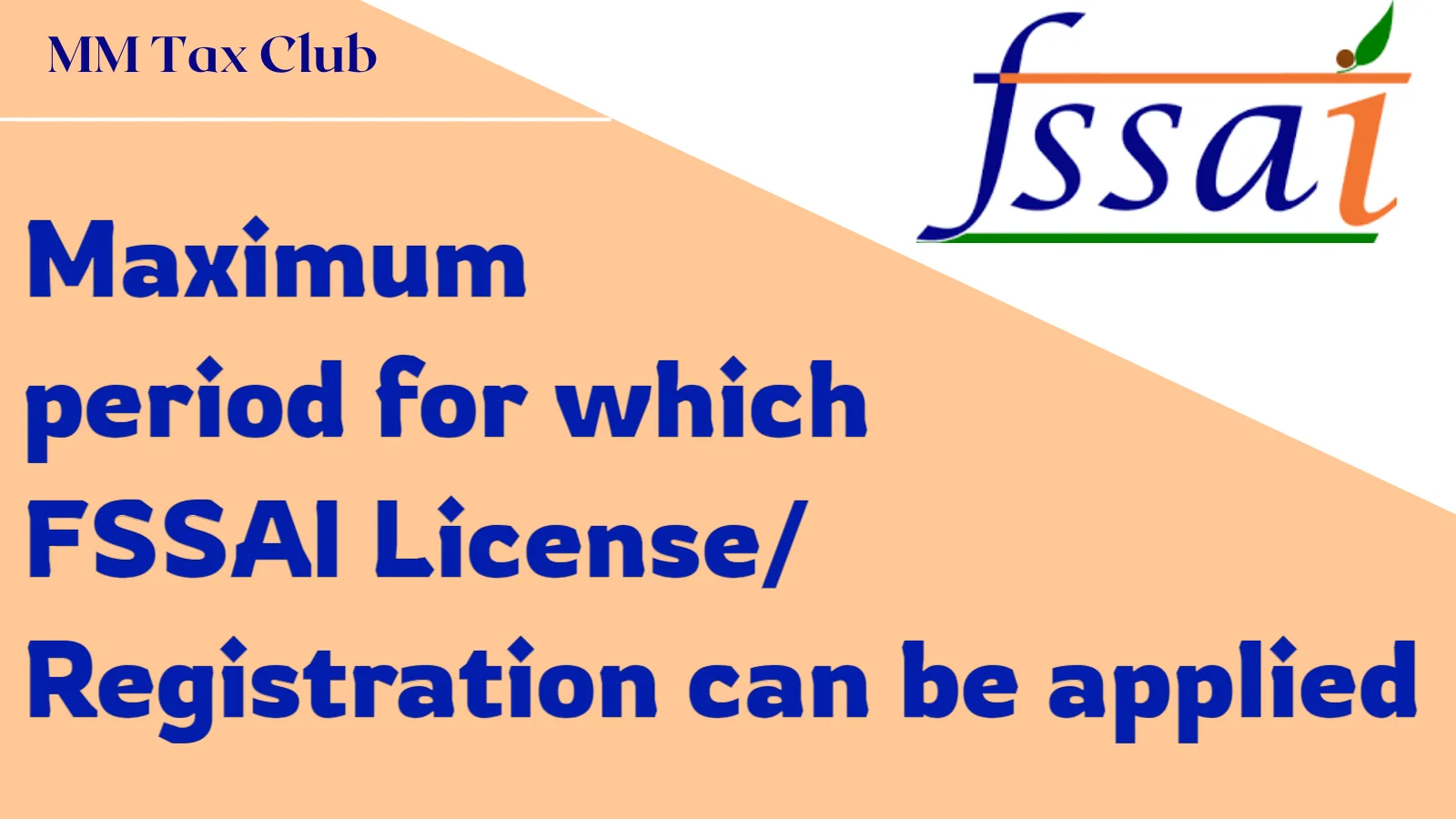 Maximum  period for which  FSSAI License/ Registration can be applied,